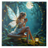 Schöner, märchenhafter Kaffee verzauberter Wald Fliese (Vorderseite)