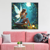 Schöner, märchenhafter Kaffee verzauberter Wald Leinwanddruck (Insitu (Wohnzimmer))