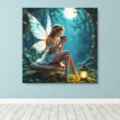 Schöner, märchenhafter Kaffee verzauberter Wald Leinwanddruck (Insitu (Holzboden))