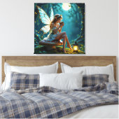 Schöner, märchenhafter Kaffee verzauberter Wald Leinwanddruck (Insitu (Schlafzimmer))