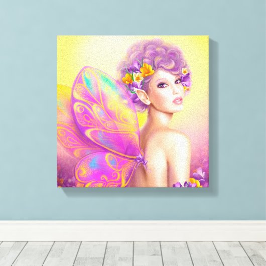 Schöner Märchenschmetterling Leinwanddruck (Insitu (Holzboden))