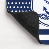 Schöner maritimer Stil, blau und weiß, Anker Mousepad (Ecke)