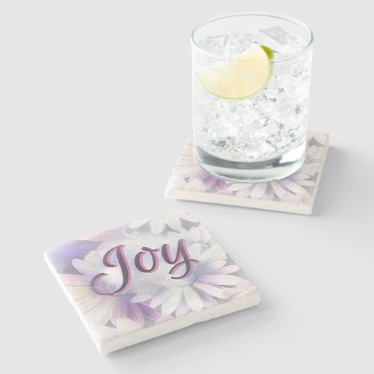 Schöner MarmorsteinUntersetzer voll der Freude Steinuntersetzer (Seitenansicht)