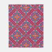 🤩 Schöner Maron und Türkis Azulejos, Fleecedecke (Vorderseite)