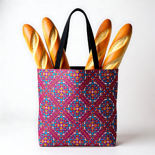 🤩 Schöner Maron und Türkis Azulejos, Tasche