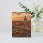 Schöner Marrakech Sonnenuntergangsblick Koutoubia Postkarte (Stehend Vorderseite)