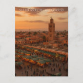 Schöner Marrakech Sonnenuntergangsblick Koutoubia Postkarte (Vorderseite)