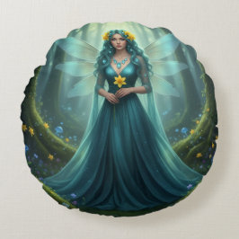 Schöner März Aquamarine Fairy Rundes Kissen