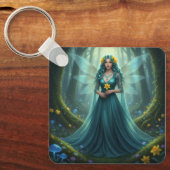 Schöner März Aquamarine Fairy Schlüsselanhänger (Vorderseite)