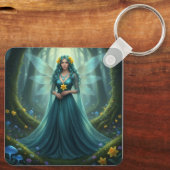 Schöner März Aquamarine Fairy Schlüsselanhänger (Rückseite)