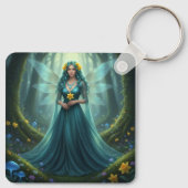 Schöner März Aquamarine Fairy Schlüsselanhänger (Rückseite)