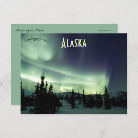 Schöner März Sky in Alaska Postkarte (Vorne/Hinten)