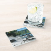 Schöner Maui-Küstenlinien-Glas-Untersetzer Glasuntersetzer (Schrägansicht)