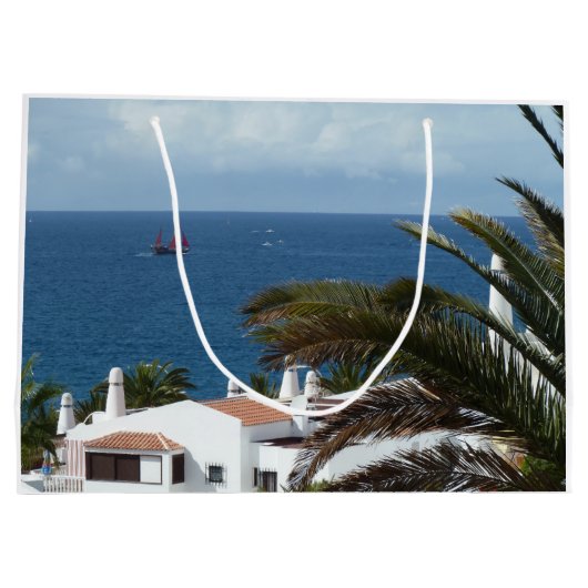 Schöner Meerblick Große Geschenktüte (Rückseite)