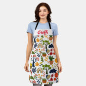 Schöner Mehrdruck mit individuellem Namen Schürze (Getragen)
