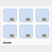 Schöner mehrfarbiger Igel Quadratischer Aufkleber (Blatt)