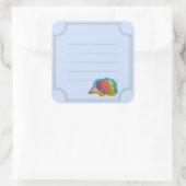 Schöner mehrfarbiger Igel Quadratischer Aufkleber (Tasche)