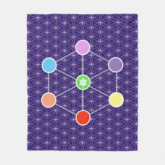 Schöner Metatrons Würfel Fleecedecke (Vorderseite)