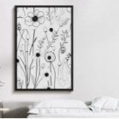 Schöner, minimalistischer Garten mit schwarzen Tin Poster