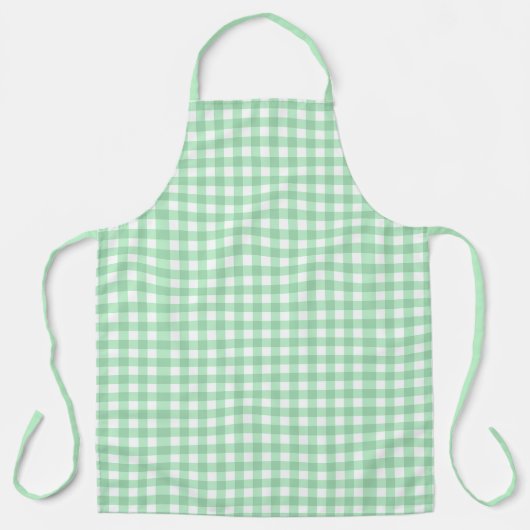 Schöner Mint Green Gingham Karo Schürze (Vorderseite)