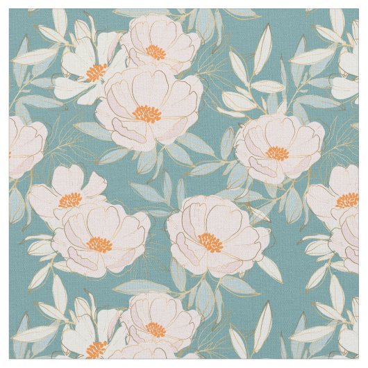 Schöner moderner Blumengarten blau und rosa Stoff (Nahaufnahme)