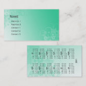 Schöner moderner Blumenmustertaschenkalender Visitenkarte (Vorne/Hinten)