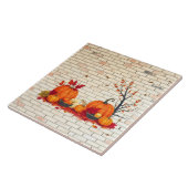 Schöner, moderner glücklicher Erntedankfall Fliese (Seite)