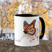 Schöner Monarch Gold Swirl Butterfly Tasse
