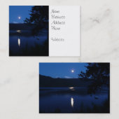 Schöner Mond-Aufstieg, der weg vom See-Wasser sich Visitenkarte (Vorne/Hinten)