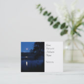 Schöner Mond-Aufstieg, der weg vom See-Wasser sich Visitenkarte (Stehend Vorderseite)