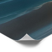 Schöner Mondschein-Ozean am Strand 4 Poster (Ecke)