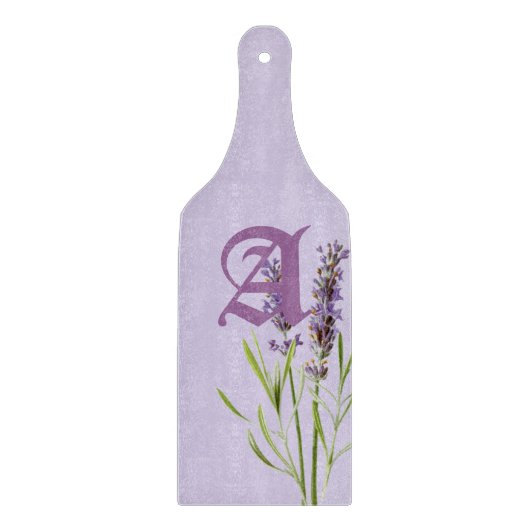 Schöner Mongram Lavender Schneidebrett (Vorderseite)