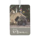 Schöner Mops, das Foto Ihres Hundes einfügen Autolufterfrischer (Rückseite)