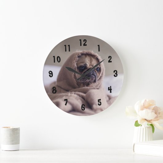 Schöner Mops Große Wanduhr (Zuhause)