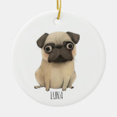 Schöner Mops Keramik Ornament (Vorne)