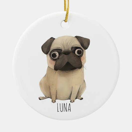 Schöner Mops Keramik Ornament (Vorne)