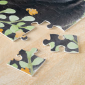 Schöner Mops mit Aquarellfarben-Blume Puzzle (Seite)