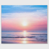 Schöner morgendlicher Sonnenaufgang, blaues Meer,  Geschenkpapier (Flach)
