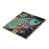 Schöner Mosaik und farbenfroher Fisch Fliese (Seite)