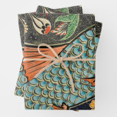 Schöner Mosaik und farbenfroher Fisch Geschenkpapier Set (Beispiel)