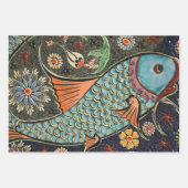 Schöner Mosaik und farbenfroher Fisch Geschenkpapier Set (Vorderseite)