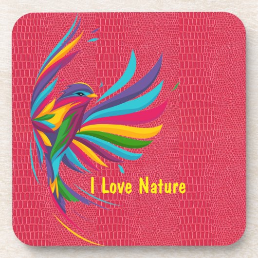 Schöner Multi Color Bird Hard Plastic Untersetzer (Vorderseite)