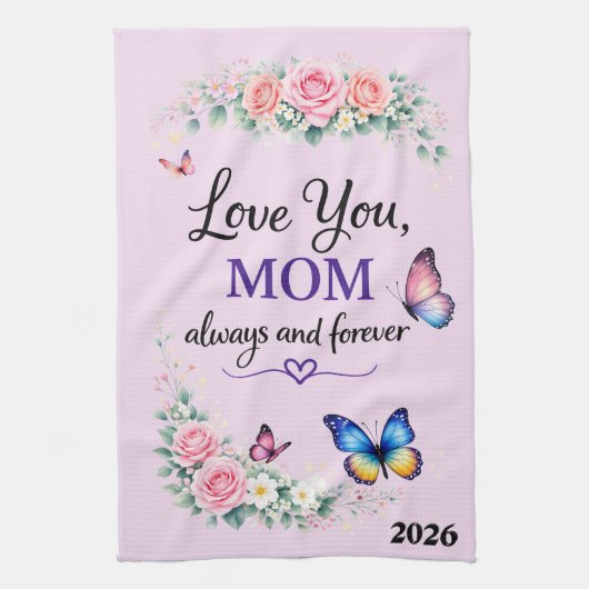Schöner Muttertag Liebe dich Mama Geschirrtuch (Vertikal)