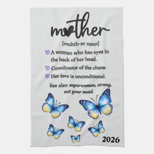 Schöner Muttertag Mutter Definition Geschirrtuch (Vertikal)