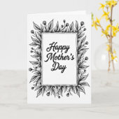 Schöner Muttertag Outline Design Karte (Gelbe Blume)