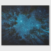 Schöner Nachthimmel, die Milchstraße und die Bäume Geschenkpapier (Flach)