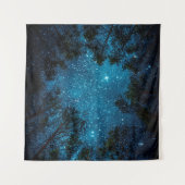 Schöner Nachthimmel, die Milchstraße und die Bäume Wandteppich (Vorderseite (Horizontal))