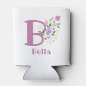 Schöner Name mit Blumendesign Dosenkühler (Rückseite)