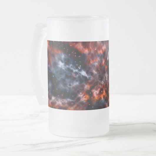 Schöner Nebelfleck-Fotoentwurf Mattglas Bierglas (Vorderseite Links)