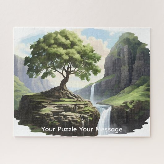 Schöner Neon-glühender Wasserfall-Blütenbaum Puzzle (Horizontal)